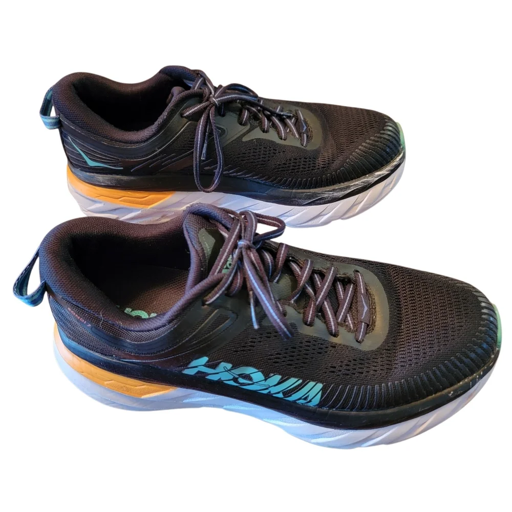 Hoka Bondi 7 Running Shoes‎ Men Size 9 Black Athletic Sneakers